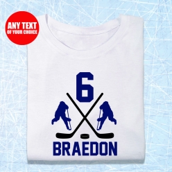 55% OFF: Hockey Stick Blue Personalized T-shirt- Choose Size